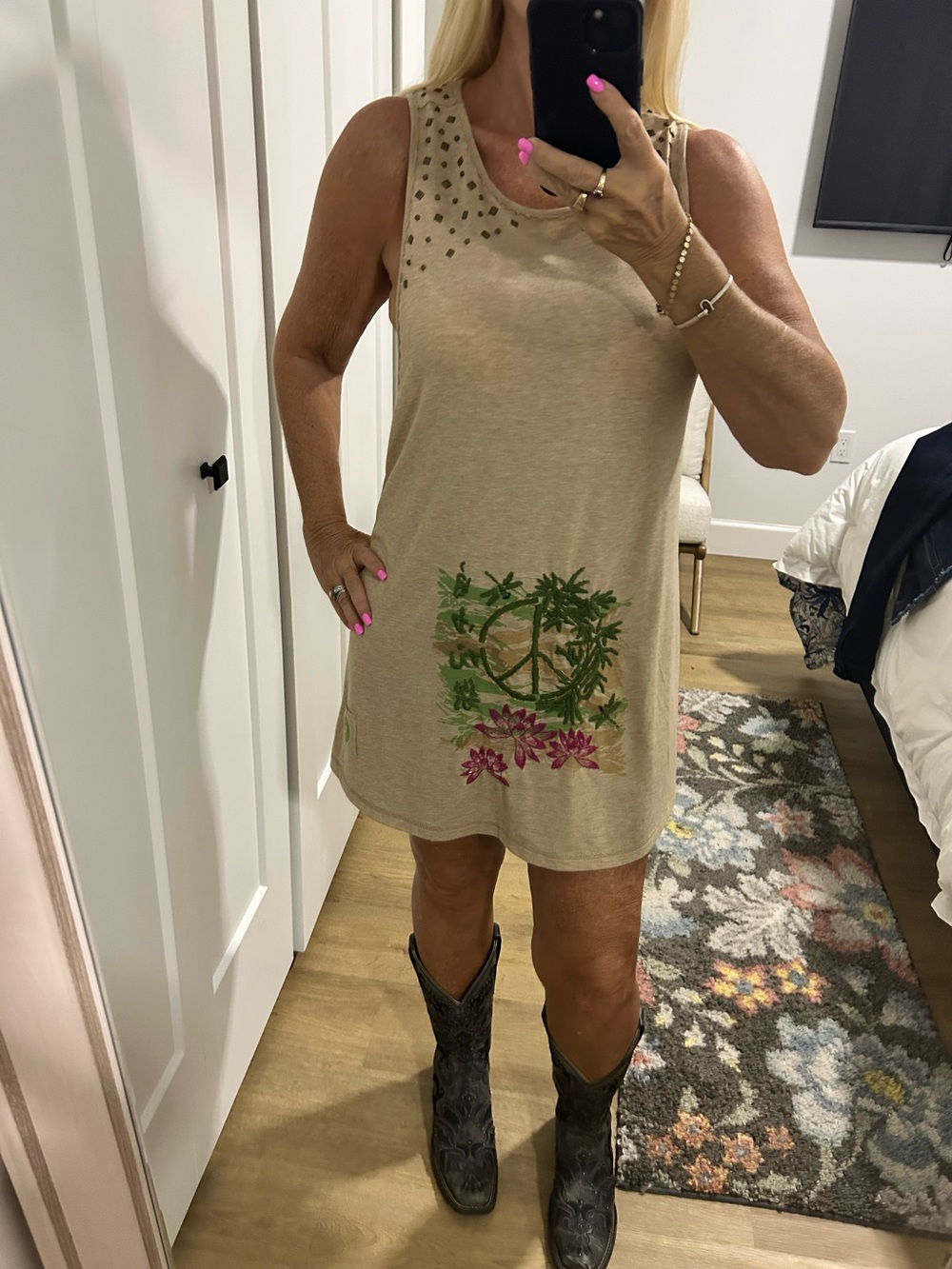 Double D Ranch Boho Western Tank Mini Dress |Size Medium